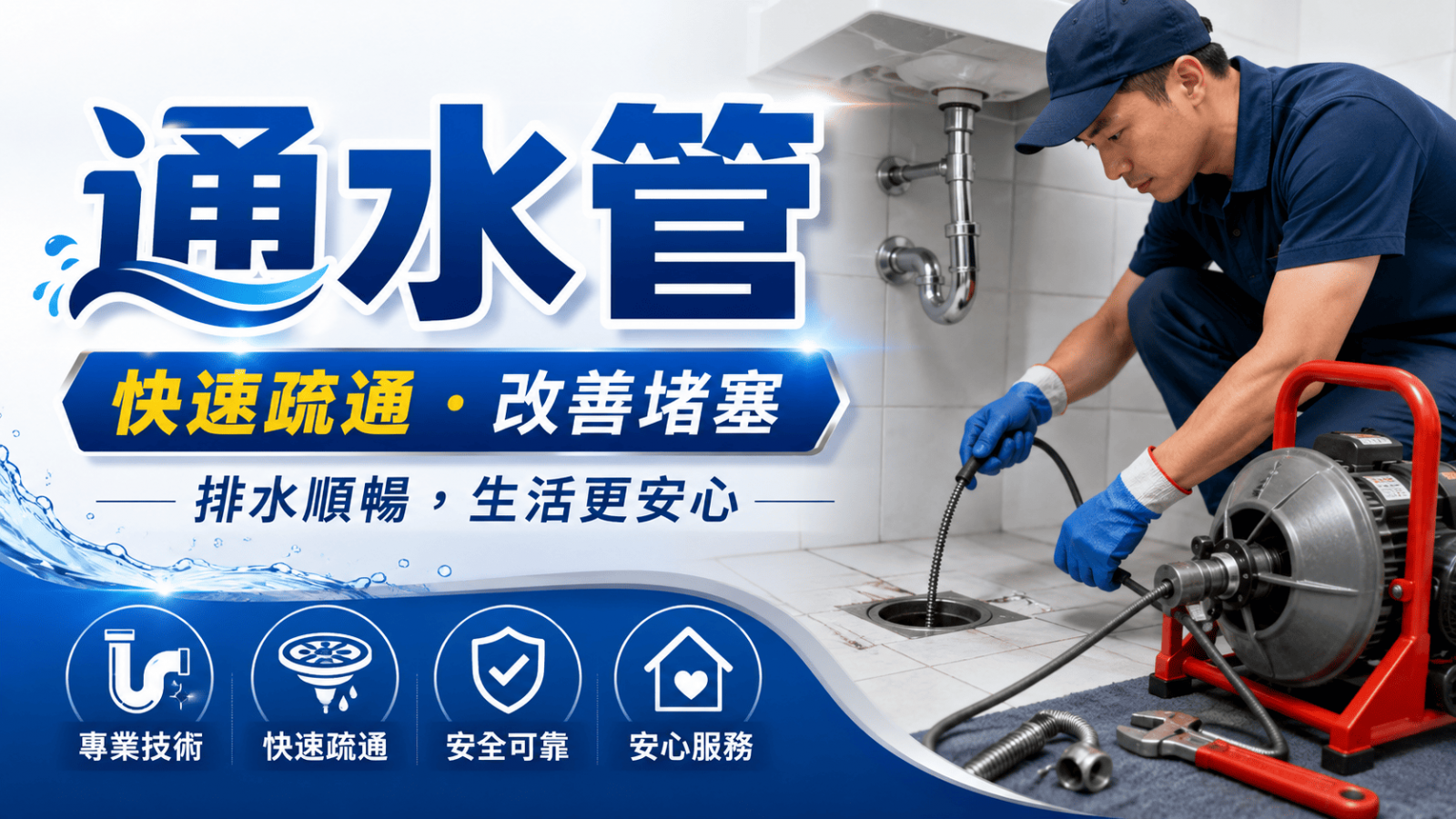 通水管不是每次都用同一種方法處理。
